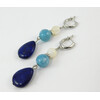 Earrings &quot;Cocktail&quot; lapis lazuli drop, mother of pearl, aquamarine