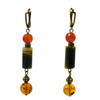 Earrings &quot;Cocktail&quot; Amber, Hawk&#039;s eye, Carnelian