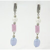 Earrings &quot;Cocktail&quot; Sugar quartz, cut Kunzite, Aquamarine