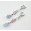 Earrings &quot;Cocktail&quot; Sugar quartz, cut Kunzite, Aquamarine