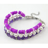 Bracelet &quot;Three colors&quot; Amethyst, Majorca, Shells