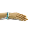 Bracelet &quot;Three colors&quot; Aquamarine, Mother of pearl