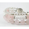 Bracelet &quot;Three colors&quot; Rose quartz, white agate