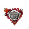 Brooch &quot;Heart&quot; Quartz facet, Carnelian