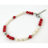 Bracelet &quot;Nezemna&quot; Pearls, Coral facet