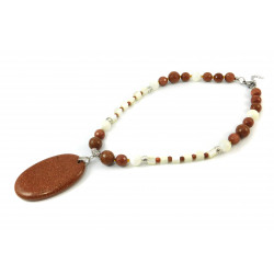 "Sands of the Sahara" necklace Mother-of-pearl, Aventurine
