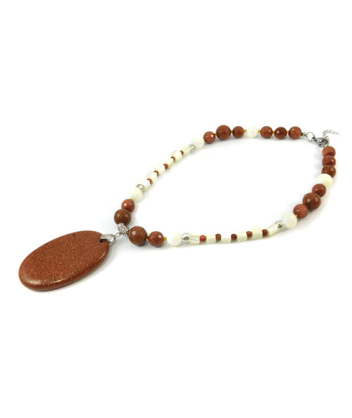 "Sands of the Sahara" necklace Mother-of-pearl, Aventurine