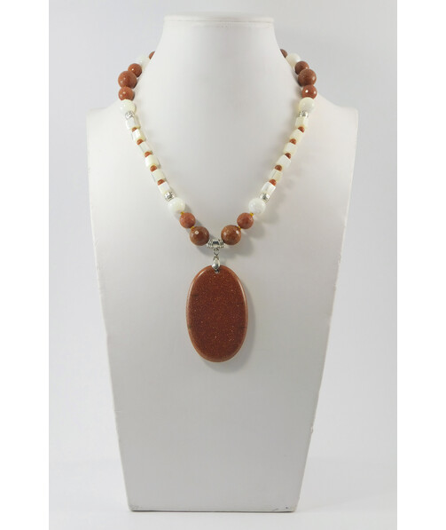 "Sands of the Sahara" necklace Mother-of-pearl, Aventurine