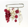 Brooch &quot;Grape&quot; Quartz face, Mother-of-pearl