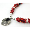 Necklace &quot;Berry&quot; Agate, Kahalong, Small coral