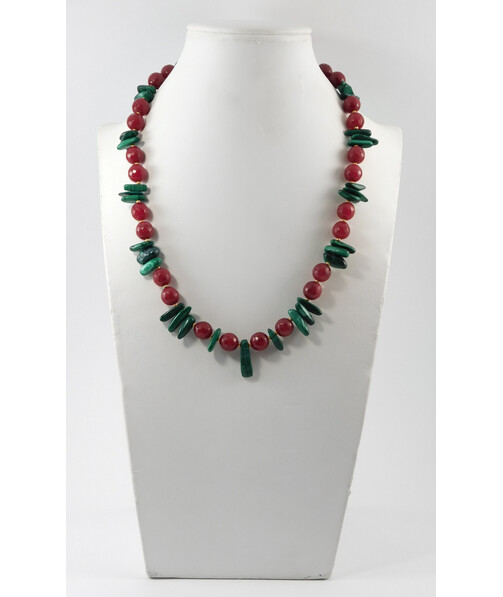 Necklace "Birch" Quartz, Malachite needle