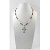 Necklace &quot;Perfection&quot; Garnet facet, Pearls, silver