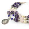 Necklace &quot;Melinda&quot; Amethyst, Rose Quartz, Pearls