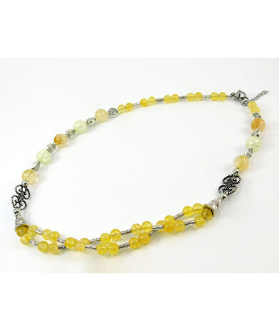 Necklace "Raminchik" Citrine, Blue quartz