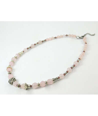 Necklace "Gladiolus" Rose quartz