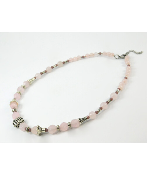 Necklace "Gladiolus" Rose quartz