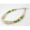 Necklace &quot;Daisy&quot; Jadeite, Rose quartz