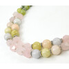 Necklace &quot;Daisy&quot; Jadeite, Rose quartz