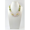 Necklace &quot;Daisy&quot; Jadeite, Rose quartz