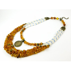 Necklace "Persephone" Amber, Coral