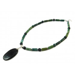 Necklace "Green Eye" Mossy agate