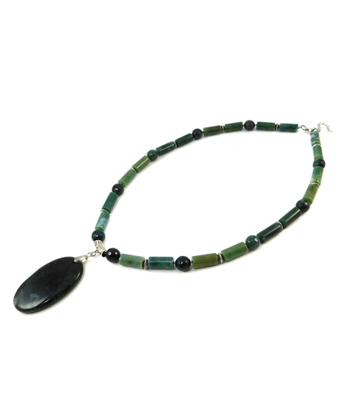 Necklace "Green Eye" Mossy agate