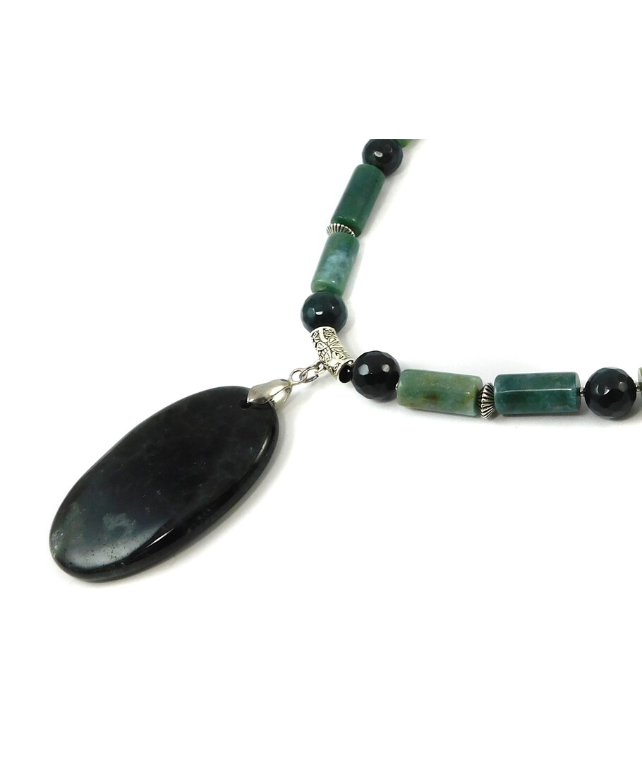 Necklace "Green Eye" Mossy agate