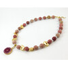 Necklace &quot;Hestia&quot; Rhodonite, Adular