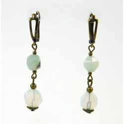 Earrings "Dandelion" Synthetic moonstone, Amazonite