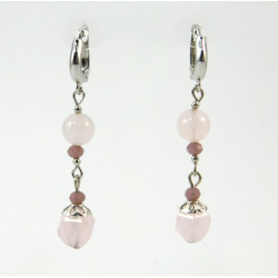 Earrings "Gladiolus" Rose quartz