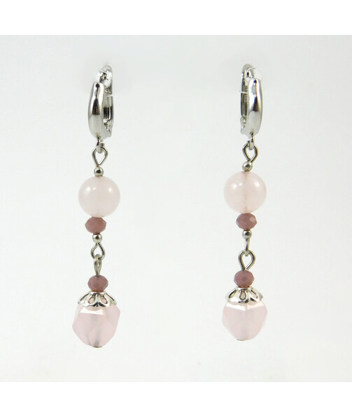 Earrings "Gladiolus" Rose quartz