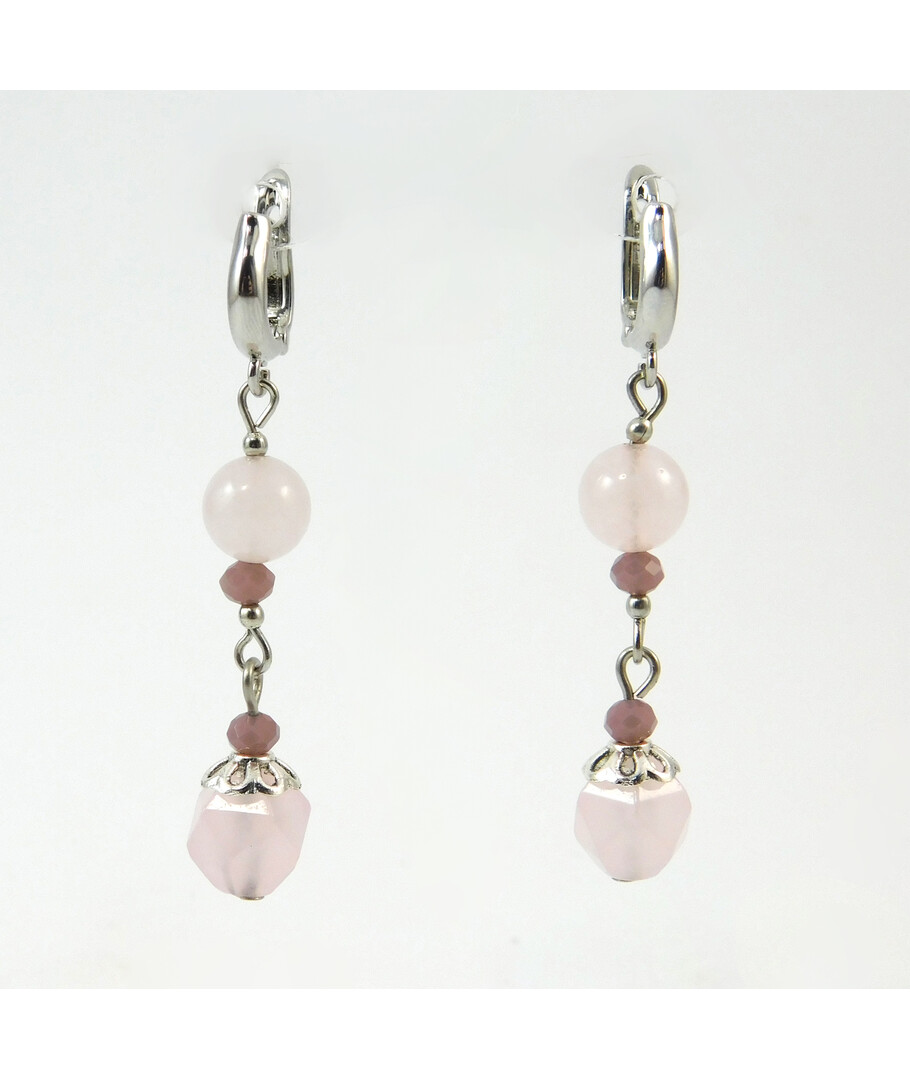 Earrings "Gladiolus" Rose quartz