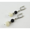 Earrings &quot;Chess Queen&quot; Mother of pearl, Lava