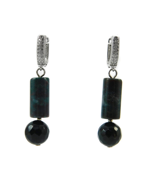 Earrings "Green Eye" Mossy agate