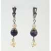 Earrings &quot;Melinda&quot; Amethyst, Rose Quartz, Pearls