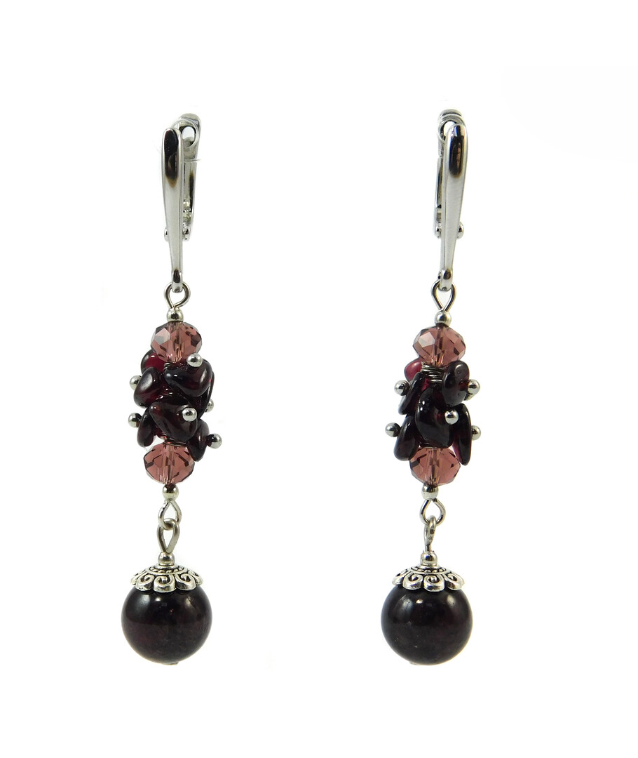 Earrings "Tulip" Pomegranate