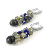 Earrings &quot;Blue Symphony&quot; Obsidian, lapis lazuli, labrador crumb