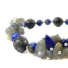 Bracelet &quot;Blue Symphony&quot; Obsidian, lapis lazuli, labrador crumb