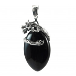 Agate "Dragon" pendant, silver