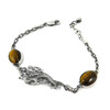 Tiger eye &quot;Dragon&quot; bracelet, silver