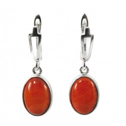 Coral earrings, silver