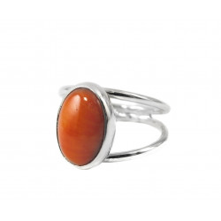 Coral ring, silver