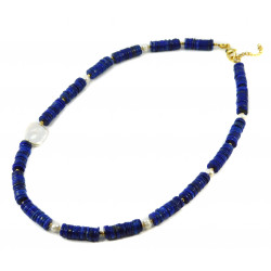 Necklace "Prosecco" Lapis lazuli, Pearls