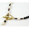 Necklace &quot;Snowy Calvin&quot; Garnet, Pearls