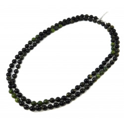 Necklace Obsidian, Jadeite, knot