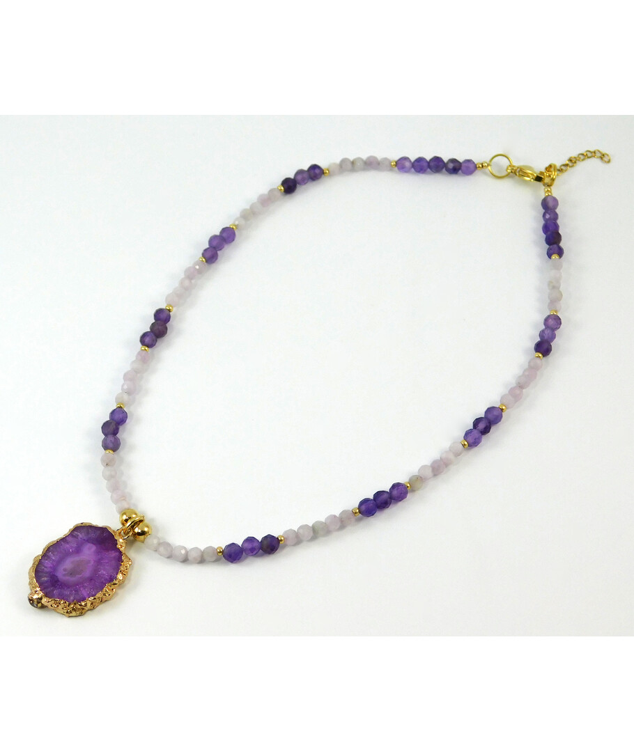 Necklace "Silk" Amethyst, Kunzite