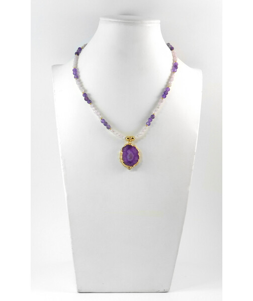 Necklace "Silk" Amethyst, Kunzite