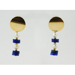 Earrings "Prosecco" Lapis lazuli, Pearls
