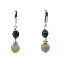 Earrings "Nymeria" Agate, Obsidian