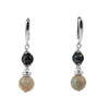 Earrings &quot;Nymeria&quot; Agate, Obsidian